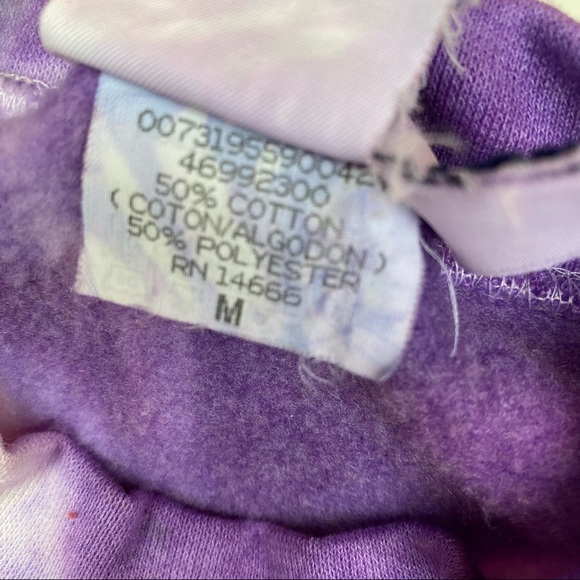 Tie Dye Adult Medium Sweatshirt Purple Halloween Vintage Pullover Crewneck Blend - Picture 8 of 9